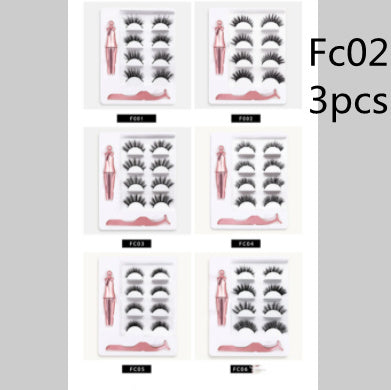 Three pairs of false eyelashes