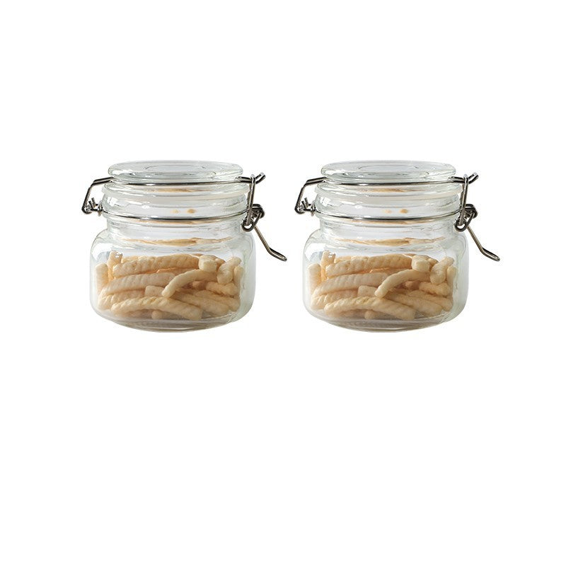 Round Glass Tea Jar Food Storage Box Preservation Container