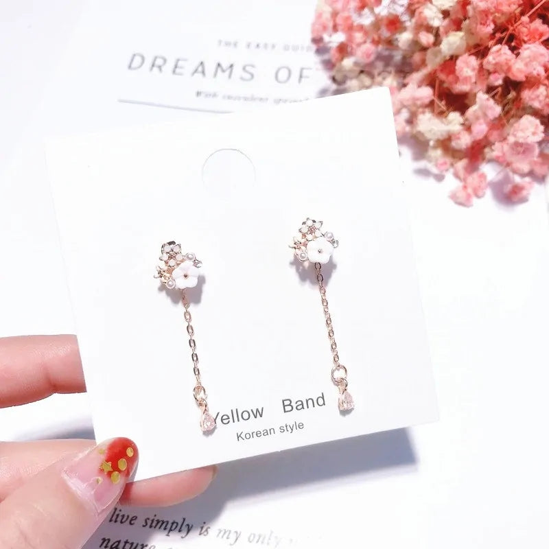MENGJIQIAO 2019 Korean Cubic Zircon Drop Earrings For Women