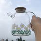 Glass Little Printed Glass Jug Set Summer Cold Water Bottle