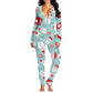 Printed Button Tight Jumpsuit For Women
