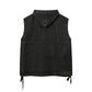Hooded Pullover Denim Vest Men