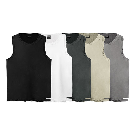 Cut And Damaged Casual Vest Men