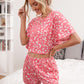 Cropped Navel Short-sleeved Tops And Shorts Loungewear Suit Women