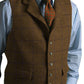 men suits plaid tweed gilet