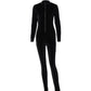 Women Long Sleeve Skinny Jumpsuit Ladies Autumn Velvet Sexy Female Slim Zipper One-piece Pants Solid Color Jumpsuits
