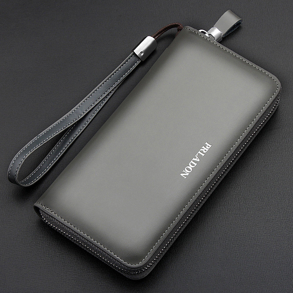 Men's long zipper leather handbag men wallet
