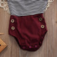Striped stitching newborn clothes