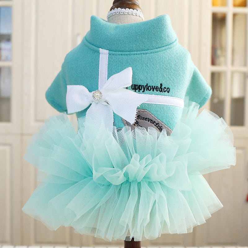 Woolen Lady Temperamental Gauze Skirt Pet Cat Clothing