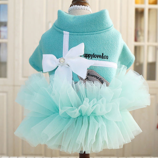 Woolen Lady Temperamental Gauze Skirt Pet Cat Clothing