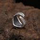S925 Silver Men Ring Adjustable Eagle Wing Feather Retro Black Punk Biker Man Rings Female Sterling Silver Jewelry