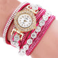 Relogio masculino Women Quartz Women PU Leather Rhinestone Watch Bracelet Watches