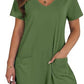 Women Summer Casual Vest Sleeveless Round Neck Jumpsuit Short Belt Pockets