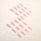 Heart Stripe Fake Nails