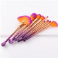 10 makeup brushes beauty tools shells gold purple gradient fan brush