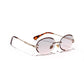 Women Oval crystal glasses eye ear ladies Rimless