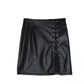 Black Lace Up PU Leather Skirts