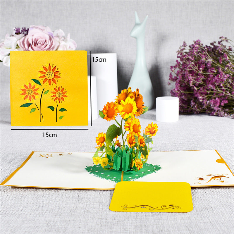 Pastoral Thanksgiving Day 3D Flower Greeting Card