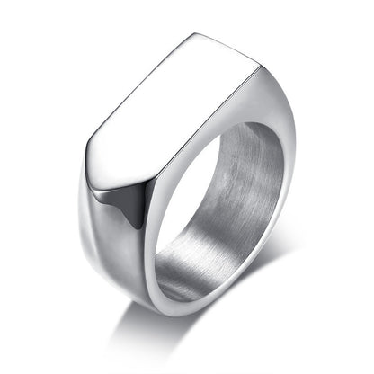 Classic Stainless Steel Black Square Men Ring Rock Vintage Silver-color Men Jewelry Hip Hop Punk Man Finger Rings anel masculino