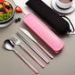 304 Dinnerware Set Flatware Kitchen Accessories Camping Travel Sets Gold Knife Fork Spoon Portable Cutlery Sets With Case