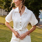 Pure Color Short-sleeved Lapel Tie Jumpsuit Casual Jumpsuit Women