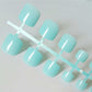Bright Green Acrylic Fake Toe Nails Square Press On Nails