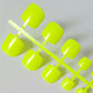 Bright Green Acrylic Fake Toe Nails Square Press On Nails