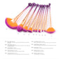 10 makeup brushes beauty tools shells gold purple gradient fan brush
