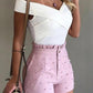 Women's Shorts Cannon Beads Solid Color Sexy Shorts Women