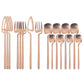 Rainbow Dinnerware Set Spoon Fork Knife Table Decor Cutlery Sets Kitchen Matte Gold tableware Set Desserts Soup Coffee Use