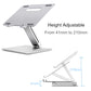 Laptop Stand Height Adjustable Aluminium