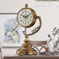 European Style Living Room Desk Clock Copper-Plated Large Clock Ornaments Desk Desk Desktop Sitting Clock