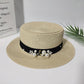 Parent-child Sun Hat Cute Children Sun Hats Pearl Bow Hand Made Women Straw