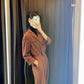 Loose Western Style Double-breasted Fashion Printed Jumpsuit Women