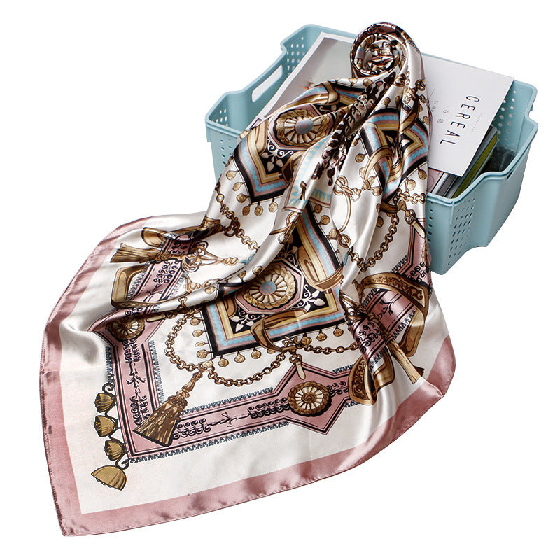 Women Fashion Bandana Scarf Printed Silk Satin Hair Scarf