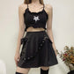InstaHot Black Pockets High Waist Skirts