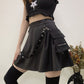 InstaHot Black Pockets High Waist Skirts