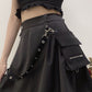 InstaHot Black Pockets High Waist Skirts