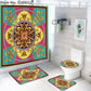 A Set Of 4 Hollow-Shaped Shower Curtains With Bath Mats