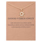 Wholesale Fashion Gold-Color Good Vibes Only Sun Necklaces & Pendants For Women Jewelry Gift