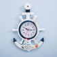 Mediterranean Style Blue And White Ship Rudder Helmsman Anchor Creative Personality Wall Clock
