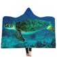 Hooded Blanket Cloak Thick Blanket Hood Blanket Household Blanket Ocean Tortoise Series