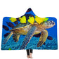 Hooded Blanket Cloak Thick Blanket Hood Blanket Household Blanket Ocean Tortoise Series