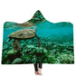 Hooded Blanket Cloak Thick Blanket Hood Blanket Household Blanket Ocean Tortoise Series