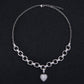 Luxury Gold Color Jewelry Set Cubic Zirconia Heart Bracelets Choker Necklace Sets For Women Wedding Bridal Jewelry Bijoux Femme