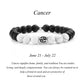 Frosted Black Agate White Turquoise Couple Bracelets For Men And Women Beads Bracelets 12 Constellation Bead Bracelets