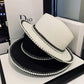 Pearl Straw Hat Women Seaside Sun Hat For Outing Outdoor UV Sun Hat