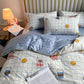 Three-Piece Set Of Single Bed Sheets In Student Dormitory