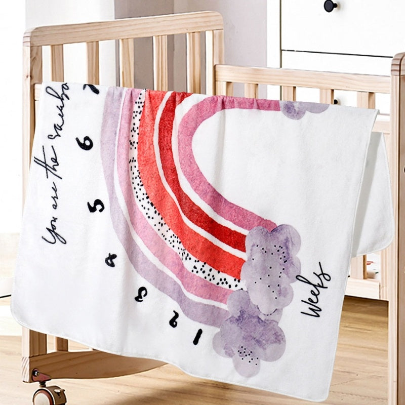 Flannel Baby Milestone Blanket Growth Memorial Blanket