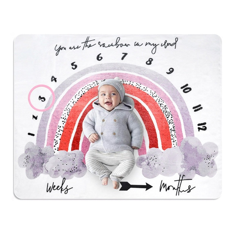 Flannel Baby Milestone Blanket Growth Memorial Blanket